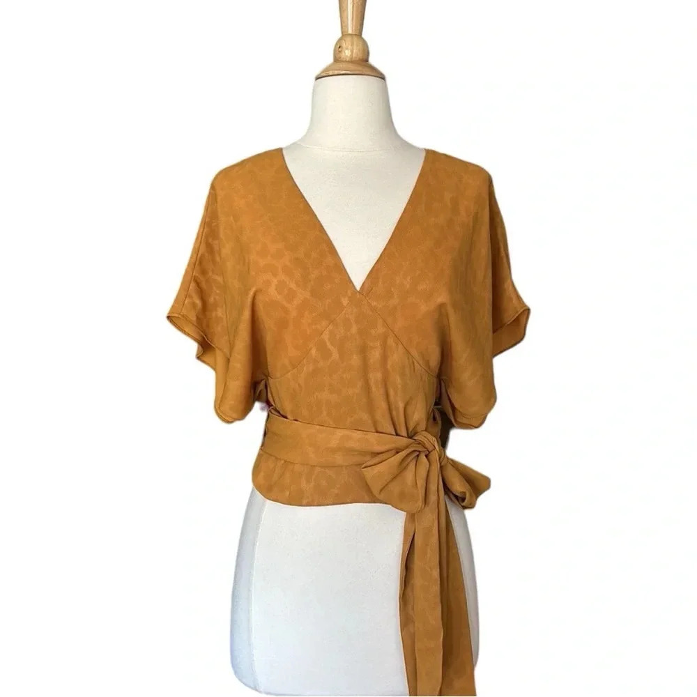 Anthropologie CURRENT AIR Mindy Dolman Kimono Sleeve Wrap Blouse Size XS NWOT - Picture 15 of 15